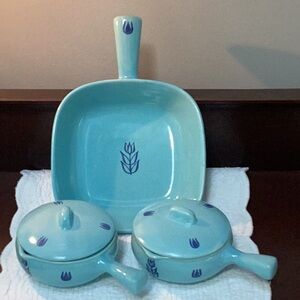Dutch Blue Tulip Soup Crocks and Casserole